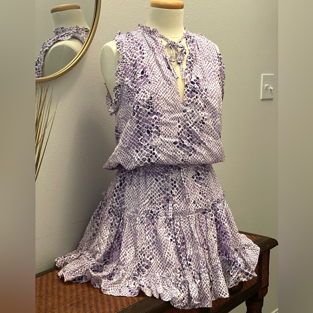 Lavender/white reptile print Mini Dress